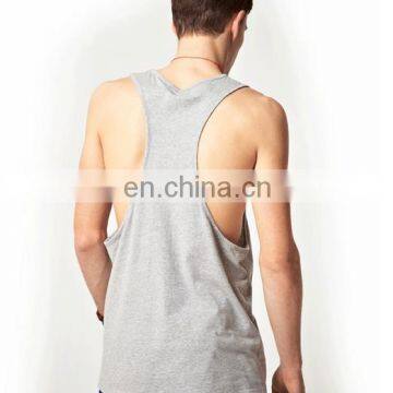 T-MV502 Mans Light Grey Gym Wear Modal Stringer Tank Top photo-3