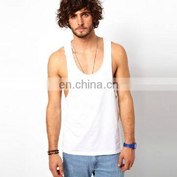 T-MV502 Mans Light Grey Gym Wear Modal Stringer Tank Top photo-4