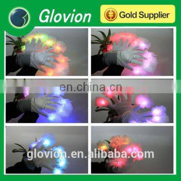 Snowflake flashlight gloves Flashing multicolour finger tips gloves for party