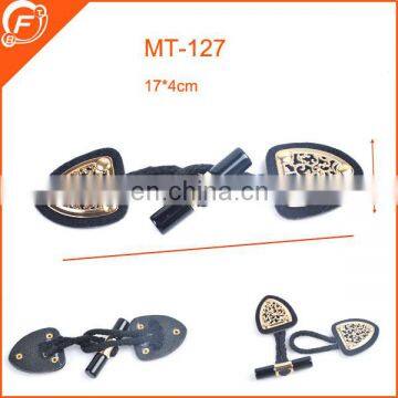 pu Leather Buckle With Metal Tims for Coat Garments
