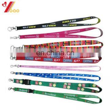 2017 Custom printed neck lanyards with detachable buckle with print logo /heat transfer logo