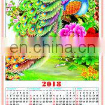 cane wall scroll calendar 2018 paper wall calendar manufacturer directly sale