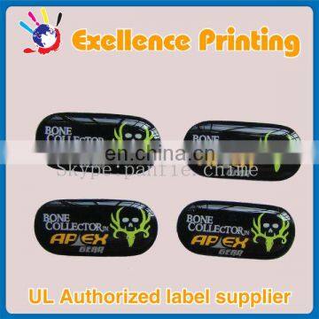 high quality different colors of costom 3d printing epoxy resin label