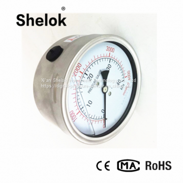 Stainless steel kpa mmH2O dual scale micro vacuum capsule pressure gauge