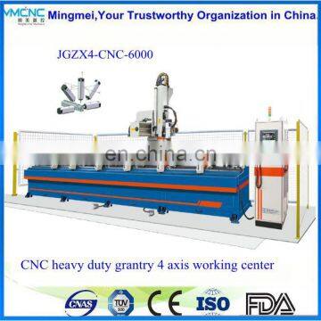 CNC heavy duty grantry 4-axis working center for aluminium profile milling tapping