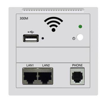 2019 new 300M in Wall AP for smart Hotel Embedded Access Point Wi-Fi Wireless POE Supported Wireless Router Repeater with two lan RJ45 RJ11