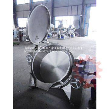 Gas jacketed boiling pot   industrial steam kettle   jacketed kettle price   Gas vacuum jacketed kettle china