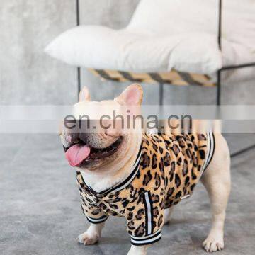 Cool Pet Fat Dog Leopard Print Jacket Bulldog Puppy Letter Clothes Small-breed Dog photo-6