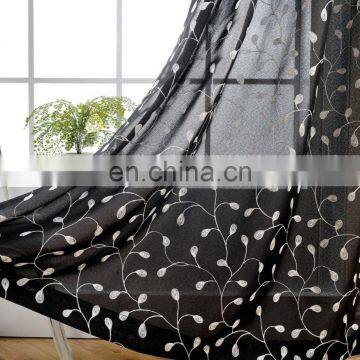 Hot Sale Floral Pattern Sheer Fabric Curtain Embroidery Design With Eyelet