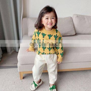 2020 Children's Clothing Autumn and Winter New Children's Sweaters Korean Casual Cactus Pullover Crew Neck Sweater photo-2