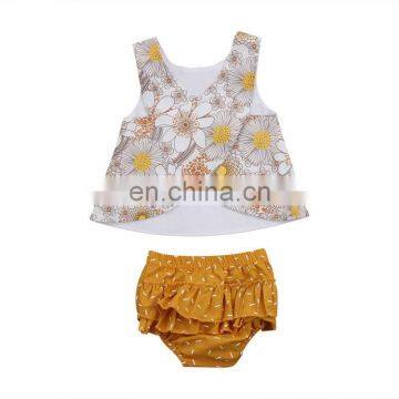 Flower Newborn Baby Girls Outfit Clothes Vest Tops T-shirt Tutu Shorts Pants Set Toddler Infant Girl Flower Lovely Soft Clothing