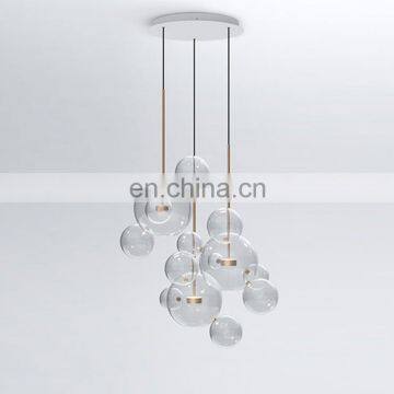 Современный декоративный стеклянный подвесной светильник-люстра с эффектом пузырьков на LED photo-7