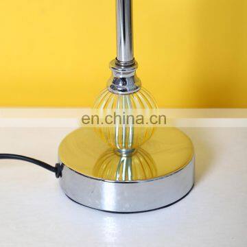 European Style Hotel Home Indoor Decor Bedroom Modern Table Light With Yellow Silk Lampshade photo-5