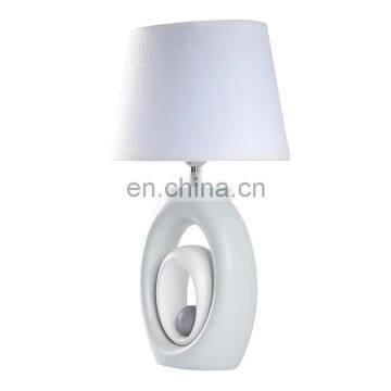 New Design Cheap Custom Logo White Ceramic Modern Table Lamp for Home Decor photo-4