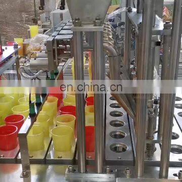 high speed water cup filling machine pre-cut aluminum lid yoghurt cup filling sealing machine