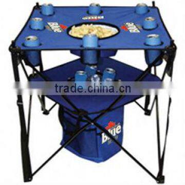 Picnic camping folding table with cup holder