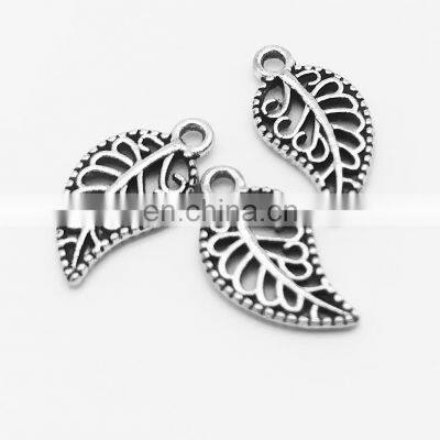 Jewelry Making Supplies Zinc Alloy 3D Leaf Necklace Charm Pendant