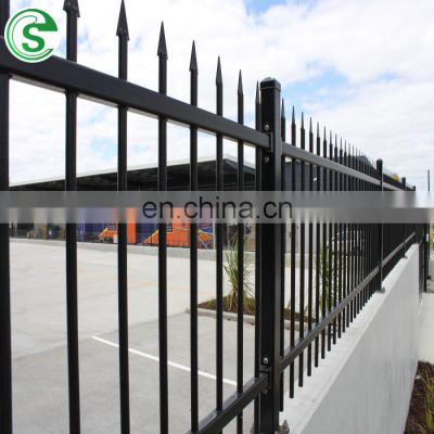 Easy installed 2 rails steel tubular fencing security privacy home garden iron fence