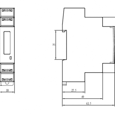 1P Din Rail Montado Multifuncional Monofasico Medidor de Energia