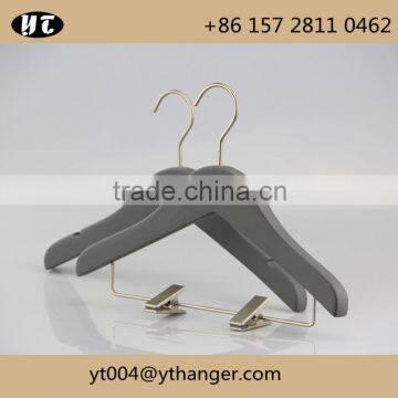 children wooden hanger and pants hanger with under clips for kids