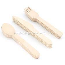 FSC certified disposable wooden knives eco friendly wooden cutlery knife 165mm birch wood