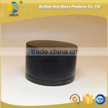 200ml black glass costmetic jar with black plastic cap/ face cream jar                        
                                                Quality Choice