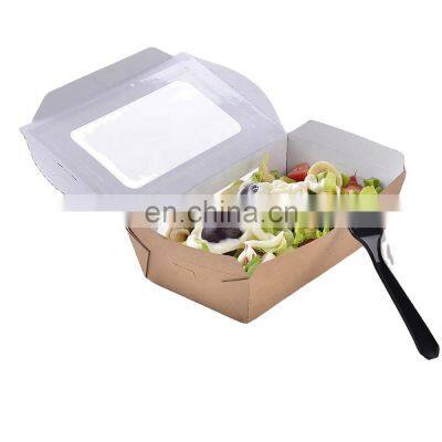 Kraft paper salad boxes factory with PET window