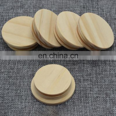 Lids Color Handmade Round Pine Wood for Glass Custom Natural Jar with Silicone Ring Easy Open End Customized Logo Acceptable FSC