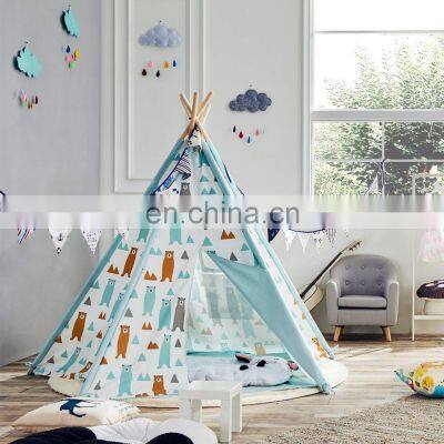 Kids Tent Canvas Teepee Foldable Play Tent for Children photo-4