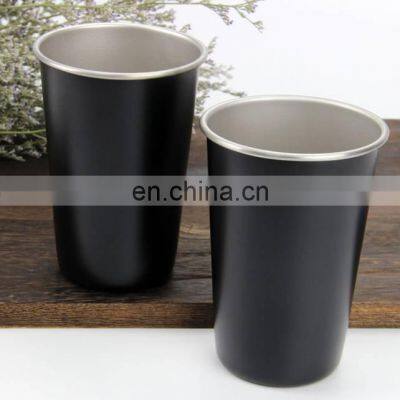 Best selling Matte Black Color Stainless Steel Pint Beer Glass