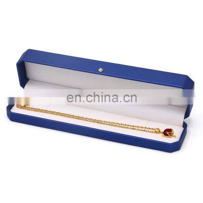 Custom Logo Luxury Blue Color  Pu Leather Bracelet Box