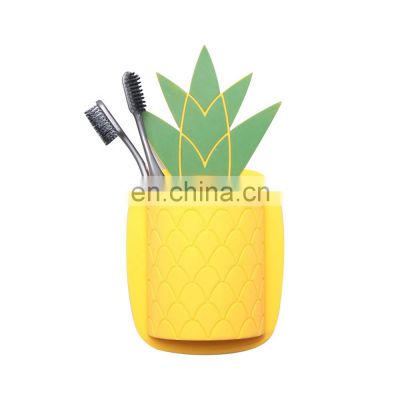 Pineapple Toothbrush Holder Strong Suction Bathroom Silica Gel Shelf Rack Wall Hanging Storage Rack