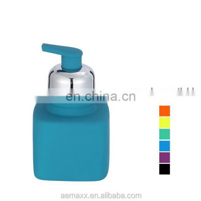 High quality rubber coated Blue Ceramic Foam Pump Lotion Soap Dispenser