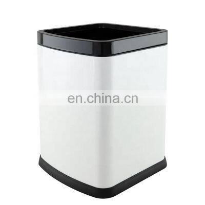 Stainless steel 8L open top waste bins rectangular household pedal trash bin metal trash can for kitchen office use