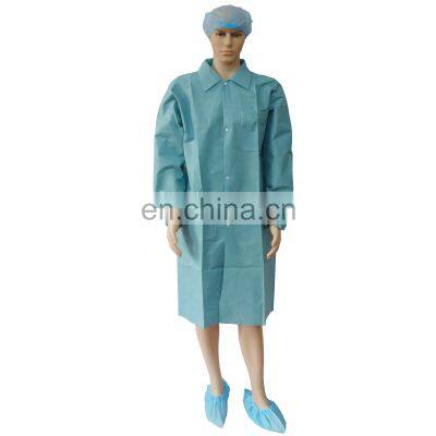 Lab Coat Blue Lab Coat With Button For Medical Use