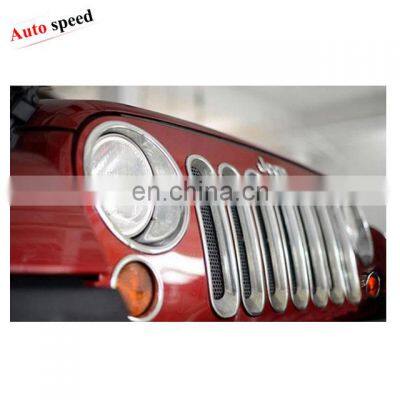 Front Bright Circle of Grille for Jeep Wrangler JK, Chrome