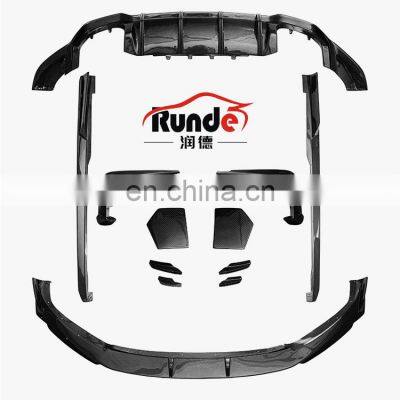 Runde New Arrival Dry Carbon Material Aerodynamics Bodykit Front Rear Lip Side Skirt Spoiler For Audi TTRS body kit