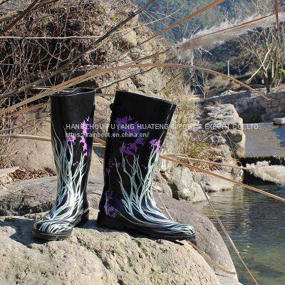 Woman Printing Rubber Boot,Popular Style Female Rubber Shoes,Colourful Ladies Rubber Boots,Lady Rubber Rain Boot,Outdoors Rain Boot photo-2