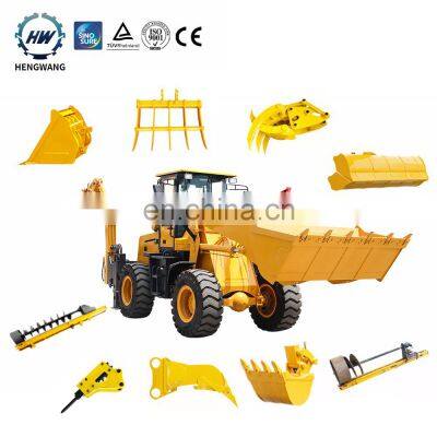 HW25-30 0.25/1.2m3 front loading back digging backhoe loader diesel drive air brake backhoe excavator loader