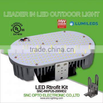 UL CUL LED Shoebox Light Retrofit kits 200W with Mean Well HLG Driver