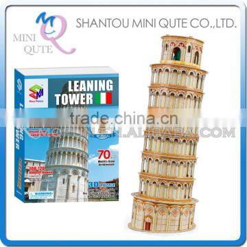 Mini Qute Leaning Tower of Pisa building block 3d paper architectural scale models cardboard puzzle educational toy NO.B568-5