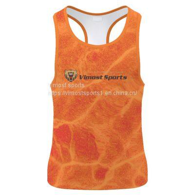 2022 Customized Sublimation Yellow Singlet Design for You