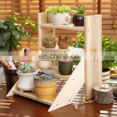 Wholesale indoor outdoor designs other garden supplies wooden bamboo 4 tiered flower pot plant wall stand display shelf