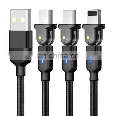 New Arrival 2M 180 rotation USB C fast charging mobile phone cable micro usb data cable for iphone