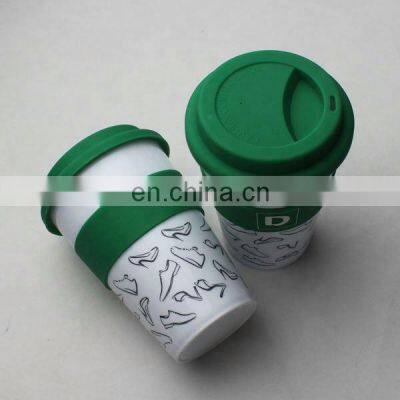 Promotional Custom Plastic PP Silicone Reusable Coffee Cup with Lid