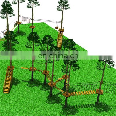 Jungle Theme Outdoor Play Ground High Rope Course Outdoor Jungle Gym For Adults