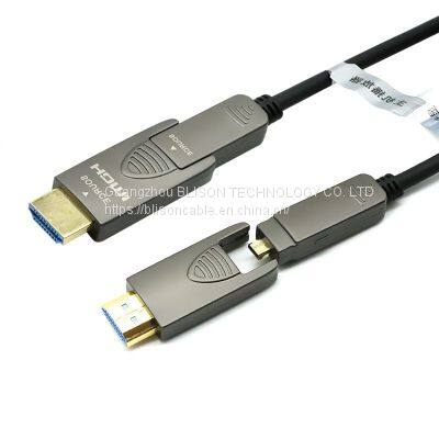 Long 8K Fiber Optic HDMI 2.1 Cable Detachable Micro HDMI  and Standard HDMI Connector  Compatible with PS5, Xbox-Black