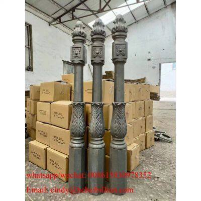Wrought Iron Components Forged Elements Cast Iron Starting Post for Gate Railing Handrail Balustrade