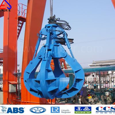 Electric Hydraulic Orange Peel Grab Bucket for Rock with ABS CCS Dnv RS LR Approved for Crane