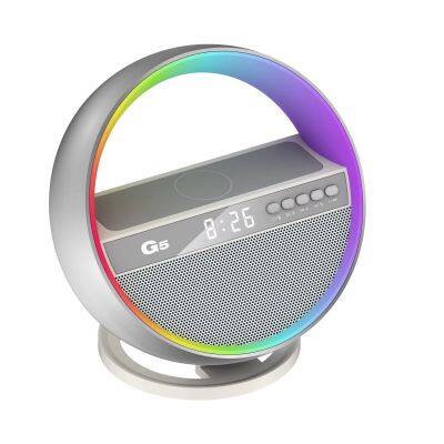 ABS+PC Wireless Charger with Clock and Speaker 10 W Power Bank Portable Multi-Function Charger with Bluetooth for Mobile Phone